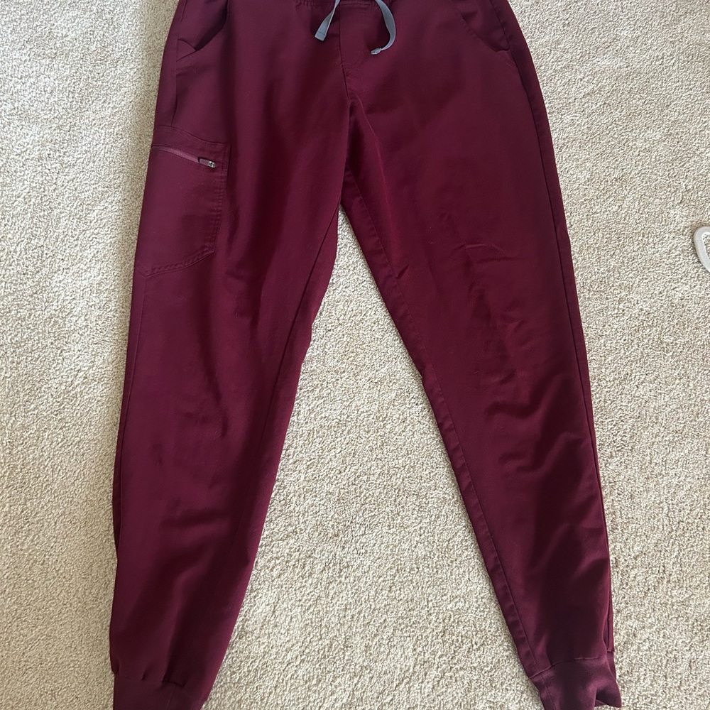 Figs Maroon Scrub pants L/T